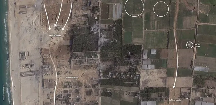 Katliam tankları uzaydan görüntülendi! Soykırım ordusu 3 koldan Gazze’ye girdi