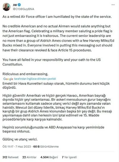 ABD Hava Kuvvetleri’nden LGBT terörüne selam: Askerlerini sapkınlığa alet ettiler! Sosyal medyada büyük tepki...