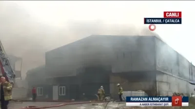 İstanbul Çatalca’da fabrika yangını