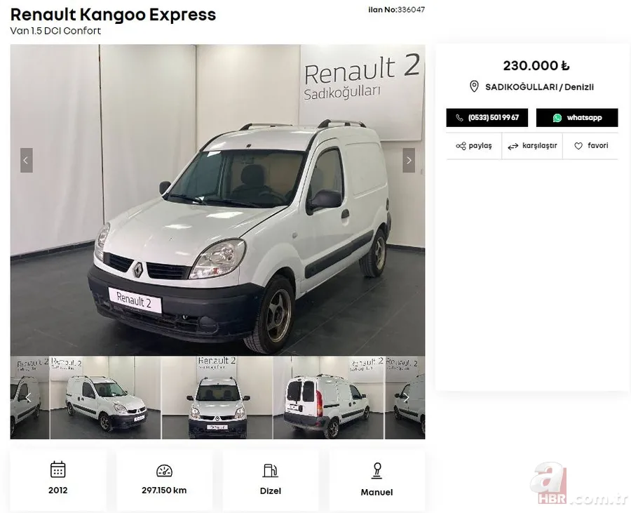 Uyguna İkinci el araç satışı yapıyor! Fiyatlar 230 bin TL’den başlıyor! Fiat, Volkswagen, Hyundai, Peugeot, Renault, Ford, Citroen mollerinin fiyatı ne kadar? 3