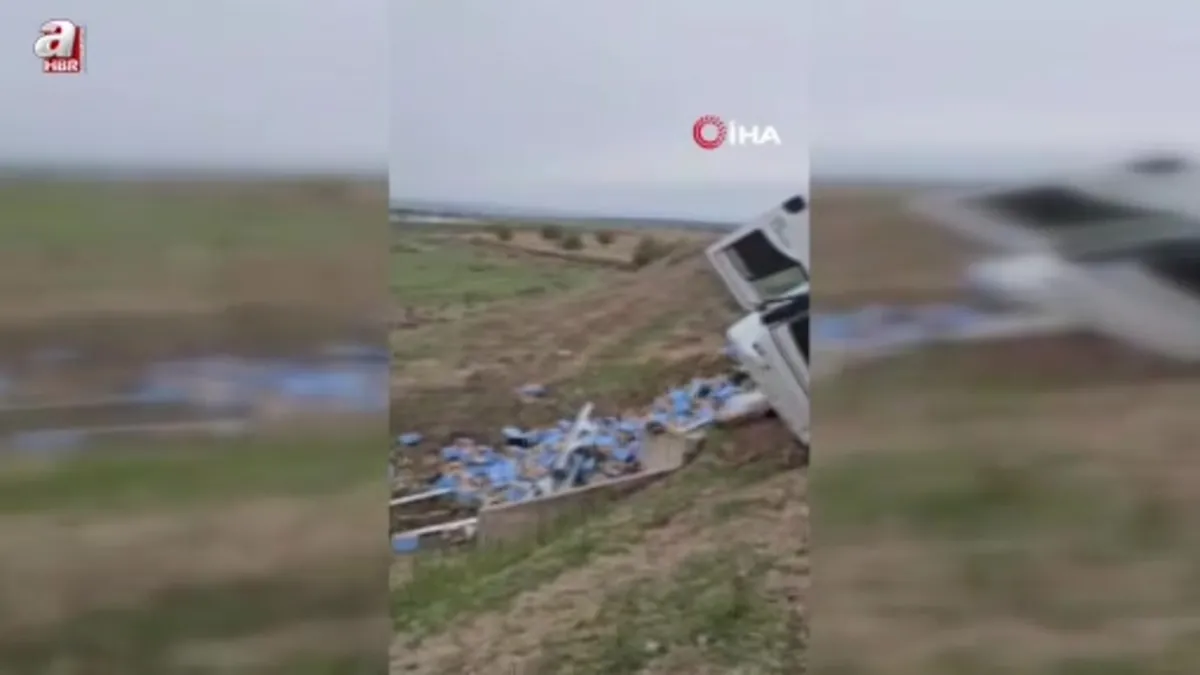 Diyarbakır'da boş kasa yüklü tır devrildi: 1 yaralı