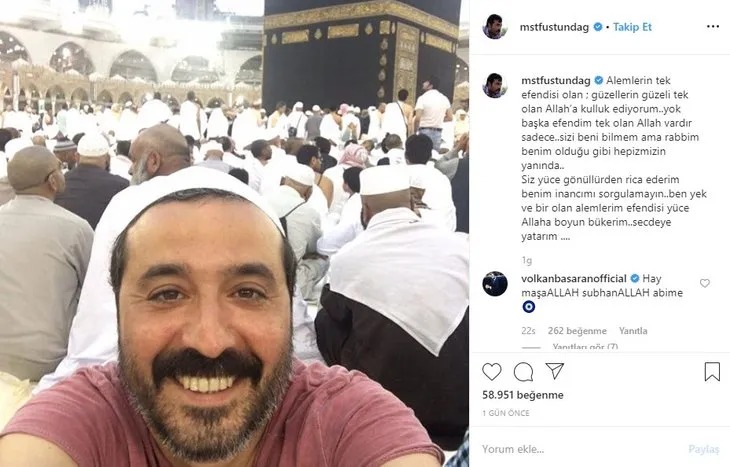 Mustafa Üstündağ Ecem Özkaya’dan boşanmasının ardından Mekke’ye gitti