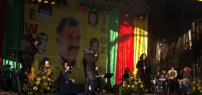 HDP’nin yoldaşı Kemal Kılıçdaroğlu PKK elebaşı Öcalan posteri önünde konser veren Aynur Doğan’a kol kanat gerdi