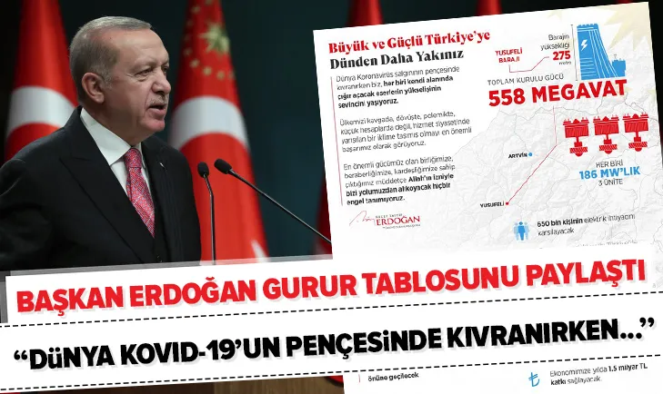 Başkan Erdoğan gurur tablosunu paylaştı