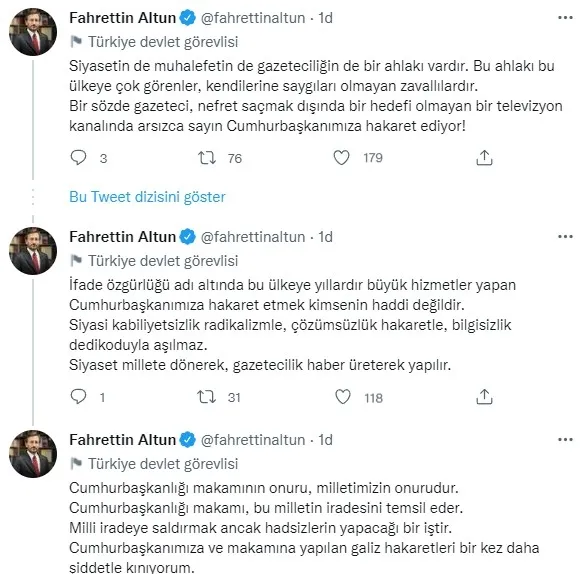 Tele 1 canlı yayınında Sedef Kabaş’tan Başkan Erdoğan’a hakaret! Cumhurbaşkanlığından sert yanıt