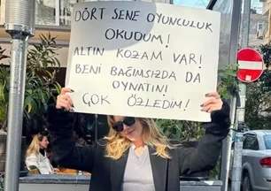 Hayal Köseoğlu'ndan oyunculuk sektörüne pankartlı isyan!