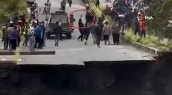 Korku filmi değil gerçek! 4 şeritli yol bir anda yok oldu: İşte dehşet anları