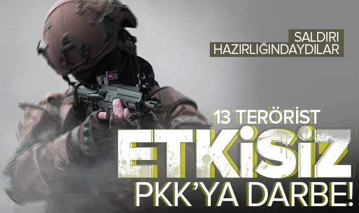 Son dakika: MSB duyurdu: Saldırı hazırlığındaki 13 PKK/YPG’li terörist etkisiz hale getirildi