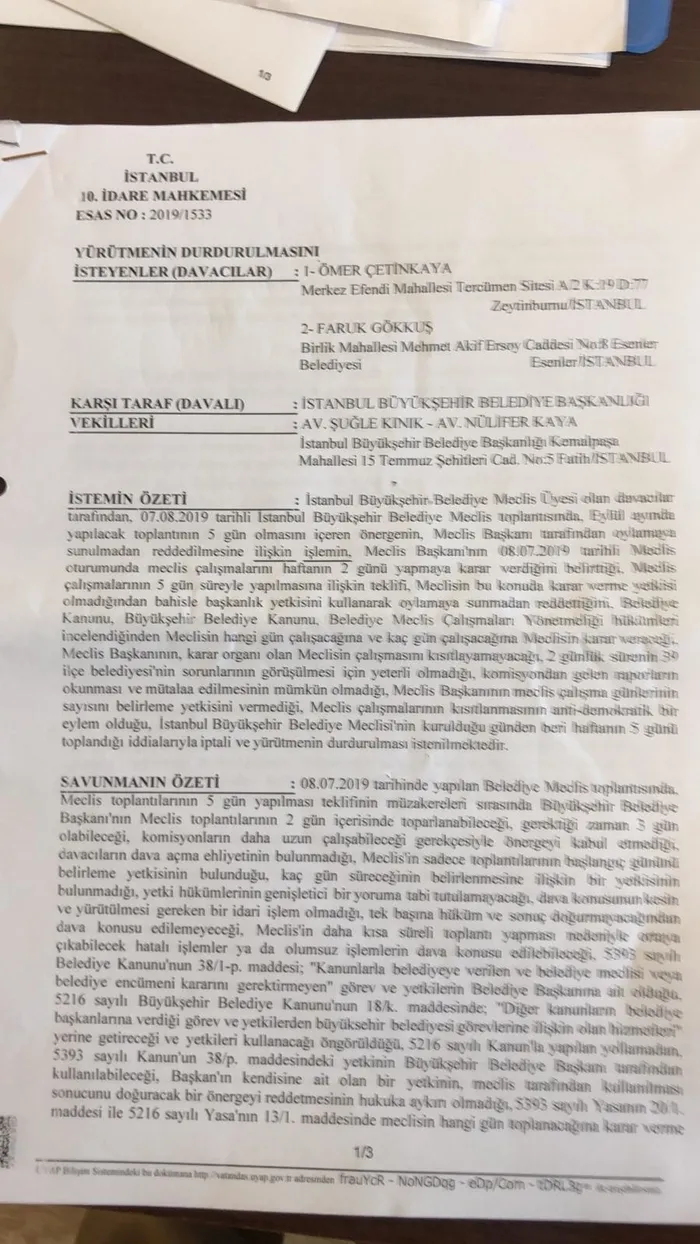 İBB Meclisi’nin çalışma süresi davalık oldu