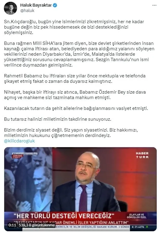 Kılıçdaroğlu'nun iki yüzlü İHA/SİHA sözlerine Haluk Bayraktar'dan sert tepki: Bu tutarsız halinizi milletimizin takdirine sunuyoruz - 5