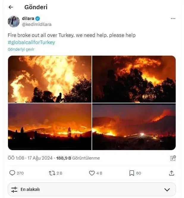 1723881744953.jpeg İstismarcılar her yangında olduğu gibi yine sahnede! Başka ülkedeki yangınları paylaşıp... - 2