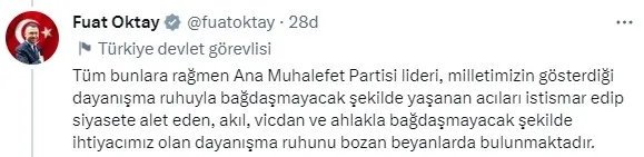 Cumhurbaşkanı Yardımcısı Fuat Oktay'dan Kemal Kılıçdaroğlu'na "İsias Oteli" tepkisi! "Acıları istismar edip siyasete alet eden..." - 5