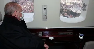 Başkan Erdoğan Çamlıca Kulesi'ni helikopterden inceledi