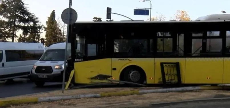 Küçükçekmece'de İETT otobüsü yoldan çıktı