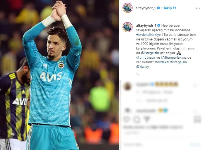 Altay Bayındır ve Umut Nayir'den koronavirüsle mücadeleye destek - 1