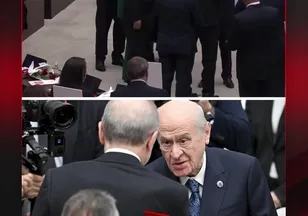 BAHÇELİ'DEN ERDOĞAN'A KIRMIZI BEYAZ GÜL