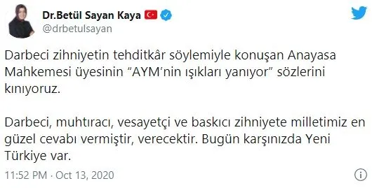 isiklar-yaniyor-paylasimina-tepkiler-cig-gibi-hukuk-uzerinden-bir-tehdit-vurgusu-kabul-edilemez-1602623042002.jpg "Işıklar yanıyor" paylaşımına tepkiler çığ gibi: Hukuk üzerinden bir tehdit vurgusu kabul edilemez! - 7