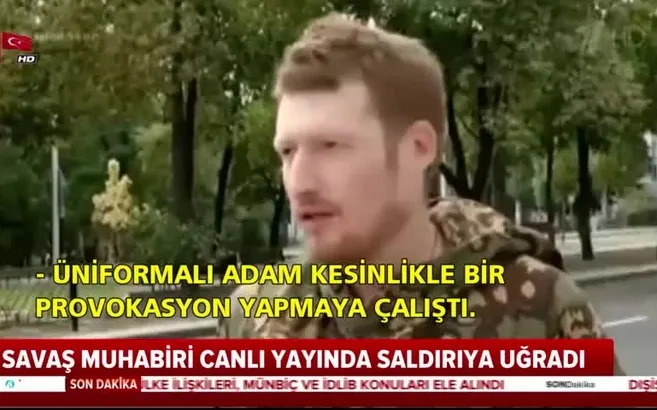 Rus muhabire canlı yayında saldırı!