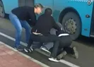 Halk otobüsü şoförünü yola yatırıp dövdüler
