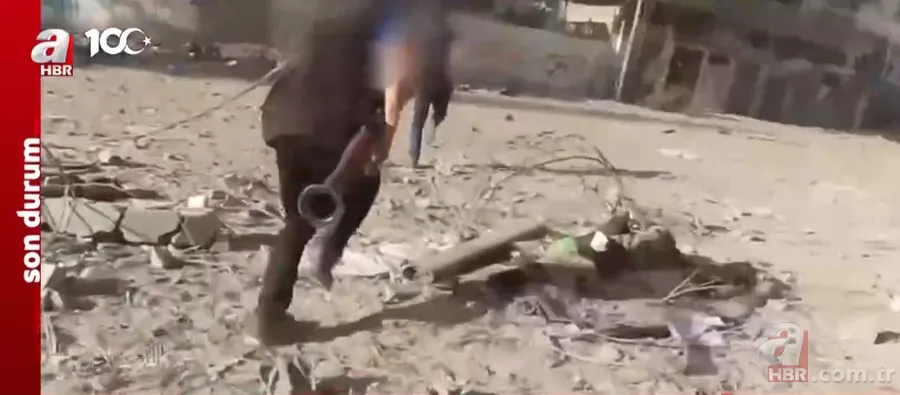 El Kudüs Tugayları Gazze'de katil İsrail'in tankını böyle imha etti! Cephe hattından sıcak görüntüler 5