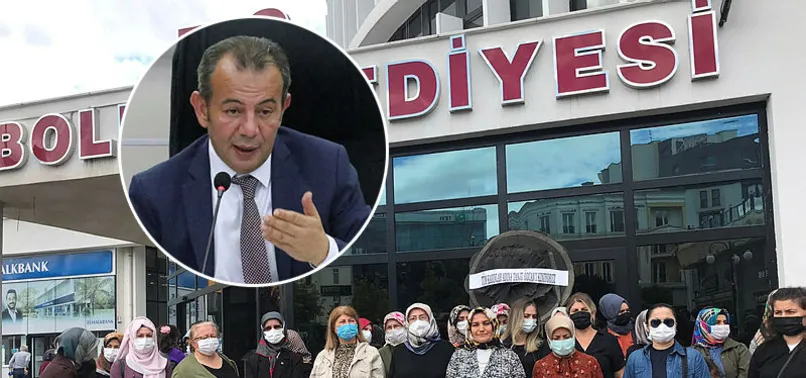 CHP'li Belediye Başkanı Tanju Özcan'a kadınlardan siyah çelenkli tepki! "Kınıyoruz"