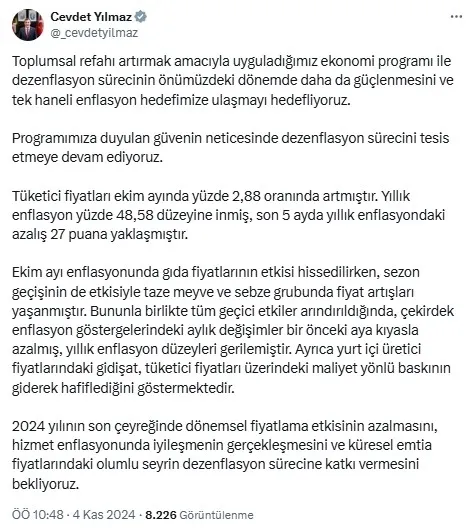 Enflasyonda 5 aydır kesintisiz düşüş! TÜİK ekim ayı verilerini açıkladı