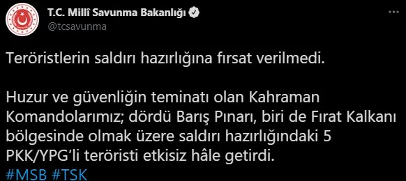 Son dakika: Türk komandosu saldırı hazırlığındaki 5 teröristi etkisiz hale getirdi - 1
