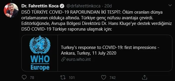 Sağlık Bakanı Fahrettin Koca duyurdu! DSÖ: Türkiye, uygulamalarıyla birçok ülkeye örnek oldu - 2