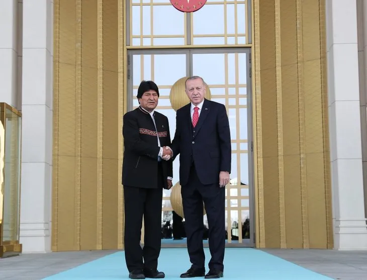 Başkan Erdoğan Bolivya Devlet Başkanı'nı törenle karşıladı