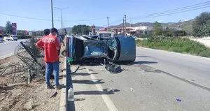 Muğla’da otomobil takla attı