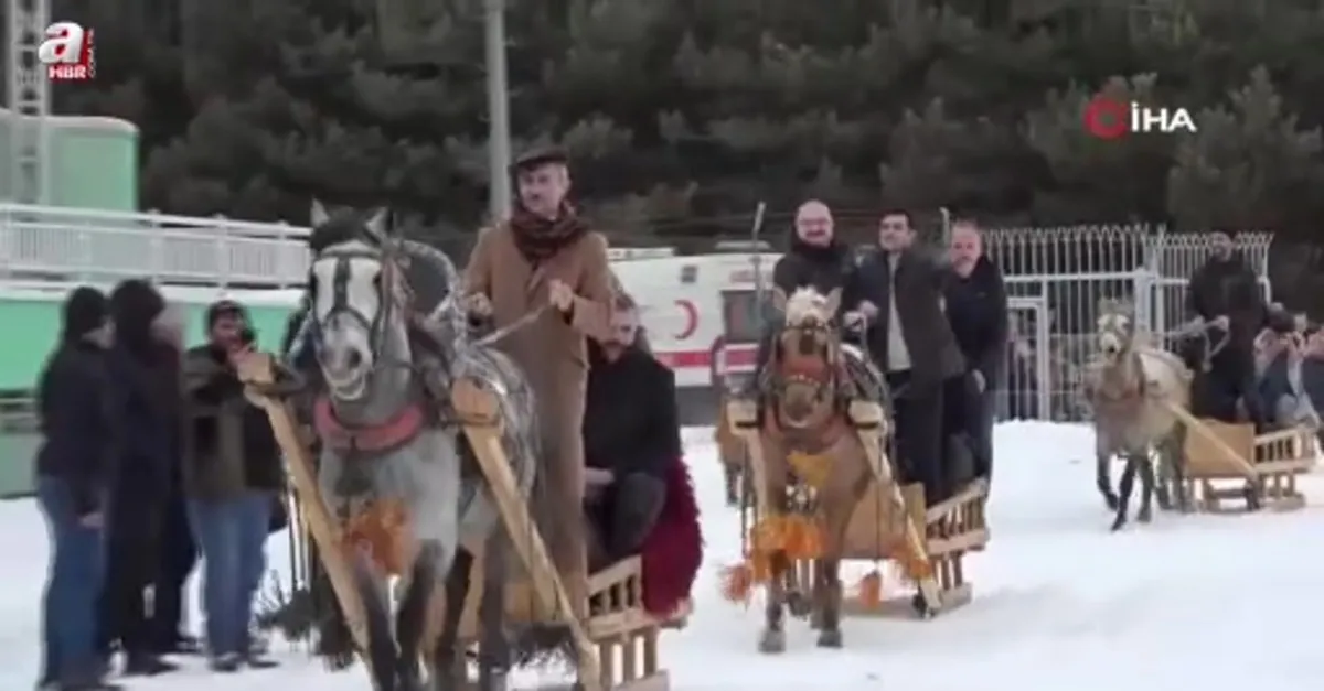 Erzurum'da atlı kızak heyecanı