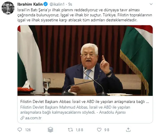 Son dakika: Cumhurbaşkanlığı Sözcüsü Kalın'dan İsrail'e sert tepki: İşgal politikasının yeni adımı - 1