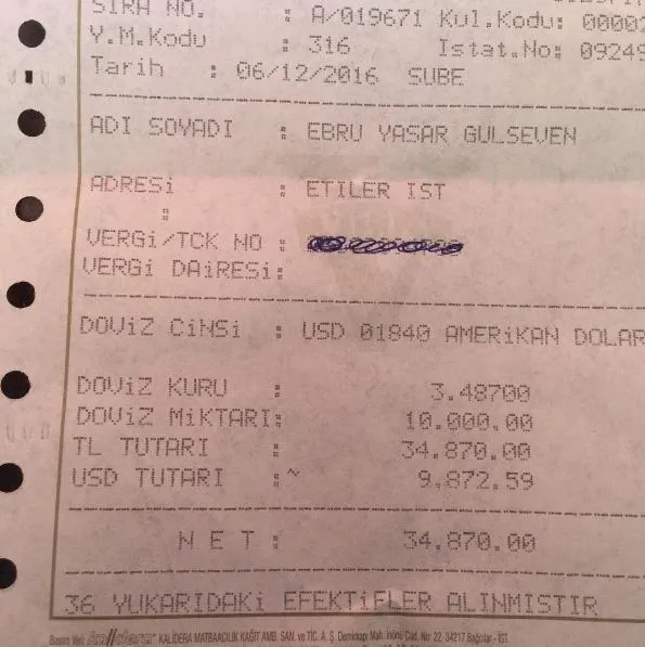 Ebru Yaşar 10 bin dolarını bozdurdu - 1