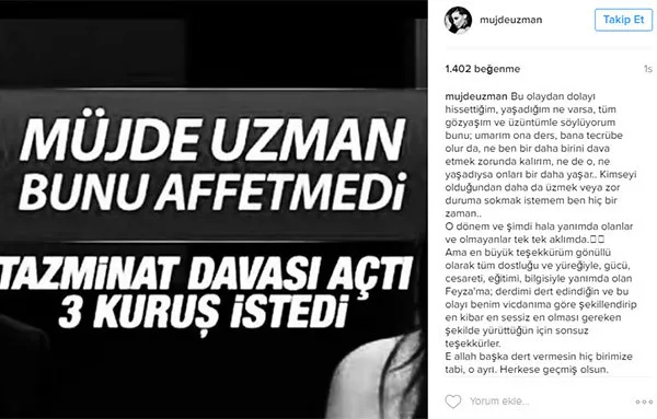 Müjde Uzman, Ceyhun Yılmaz’a açtığı davayı kazandı - 1