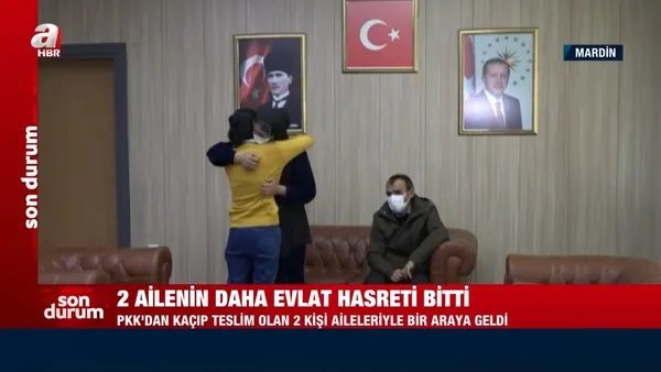 Mardin'de teslim olan 2 terörist aileleriyle buluşturuldu - 1
