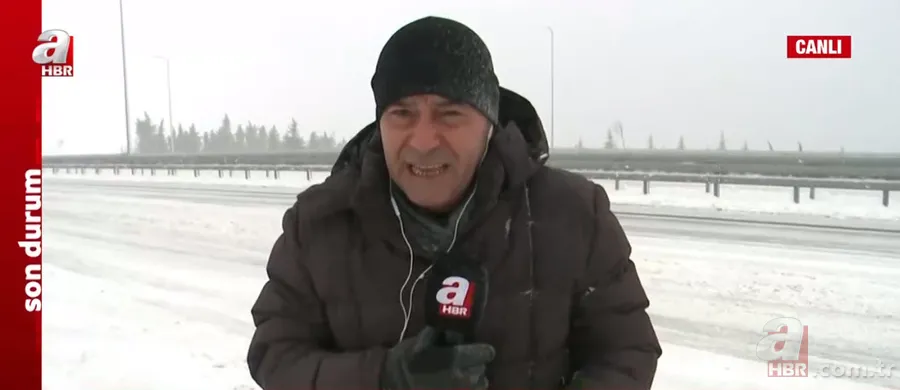 Çanakkale'de yoğun kar ve tipi! Buz pistine dönen yolda zorlu yayın... A Haber muhabiri Tayfun Er son durumu aktardı 2