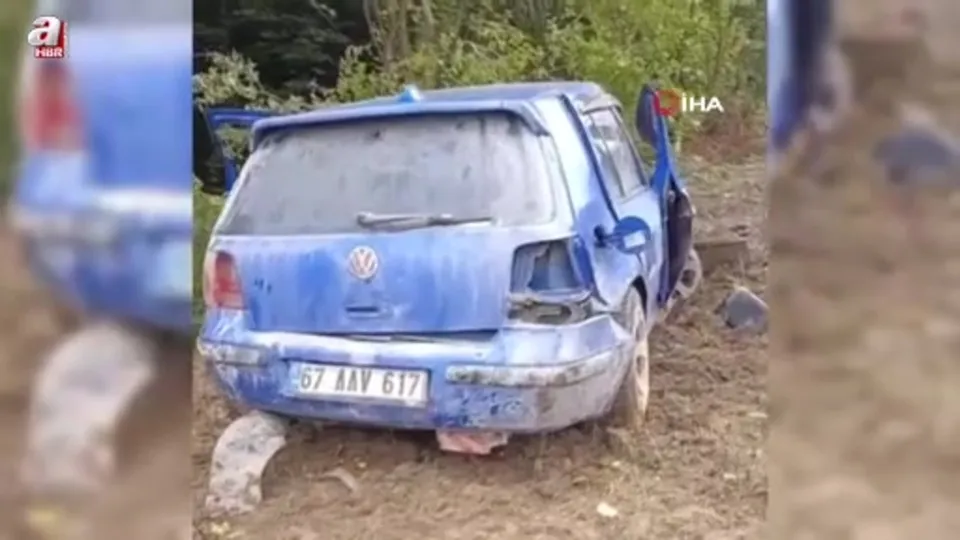 Bolu’da otomobil tarlaya uçtu