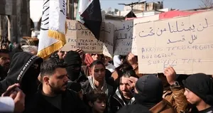 Şam’da terör örgütü PKK/YPG’ye protesto!