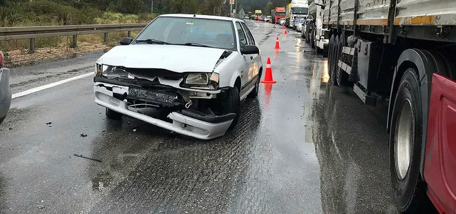 TEM'de peş peşe kazalar: 2 kişi yaralandı