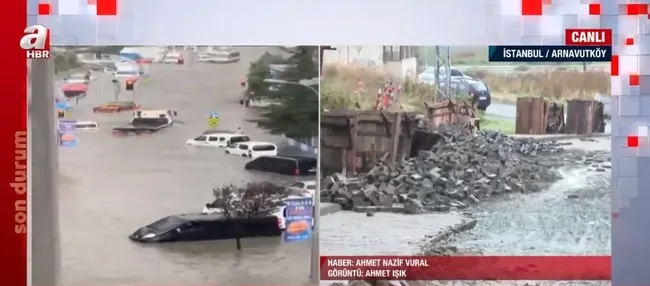 Sağanak sonrası İstanbul! Yollarda biriken çamur, taş parçaları ve çöpler temizleniyor