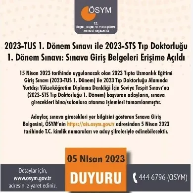 TUS 2023 ne zaman, saat kaçta? ÖSYM TUS sınav giriş belgesi alma ekranı! Soru sayısı, puan hesaplama
