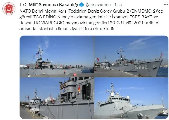 MSB fotoğrafları paylaştı: Türk-İspanyol-İtalyan mayın avlama gemileri İstanbul'da - 1