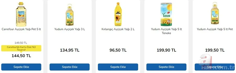 FİYATLAR DİBE ÇEKİLDİ! 2-3,4-5 litre yağlar o markette... Ayçiçek yağı fiyatı hiç bu kadar inmemişti! 7