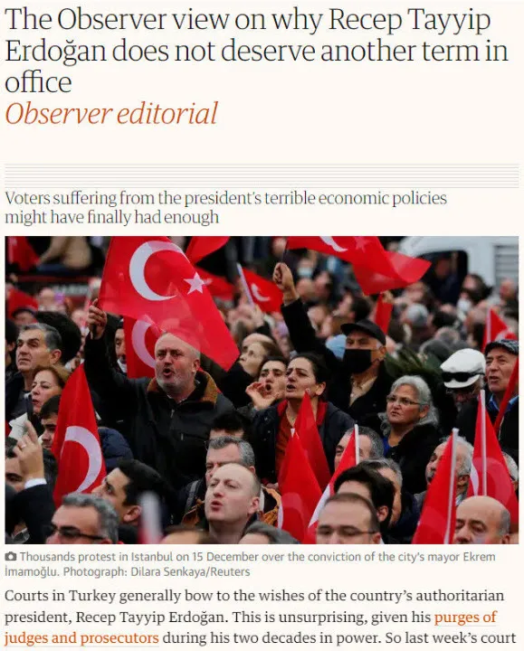 1671362426146.jpg İngiliz gazetesi The Guardian'dan muhalefete çağrı! Birleşin Erdoğan bir daha kazanmamalı - 4