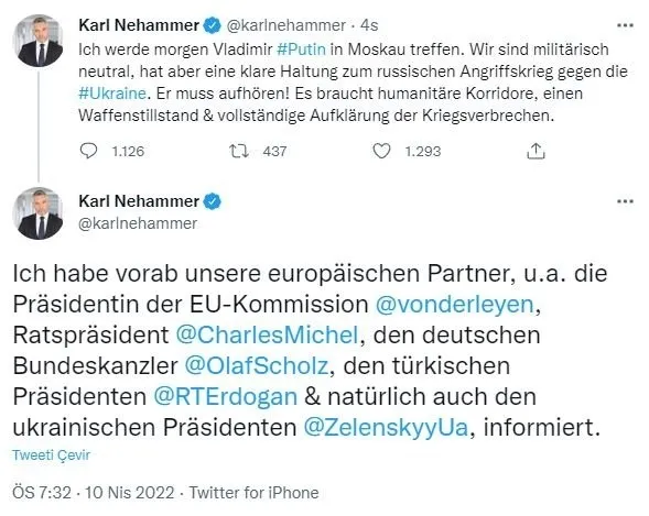 Avusturya Başbakanı Karl Nehammer'den Putin açıklaması: Başkan Erdoğan'ı bilgilendirdik - 3