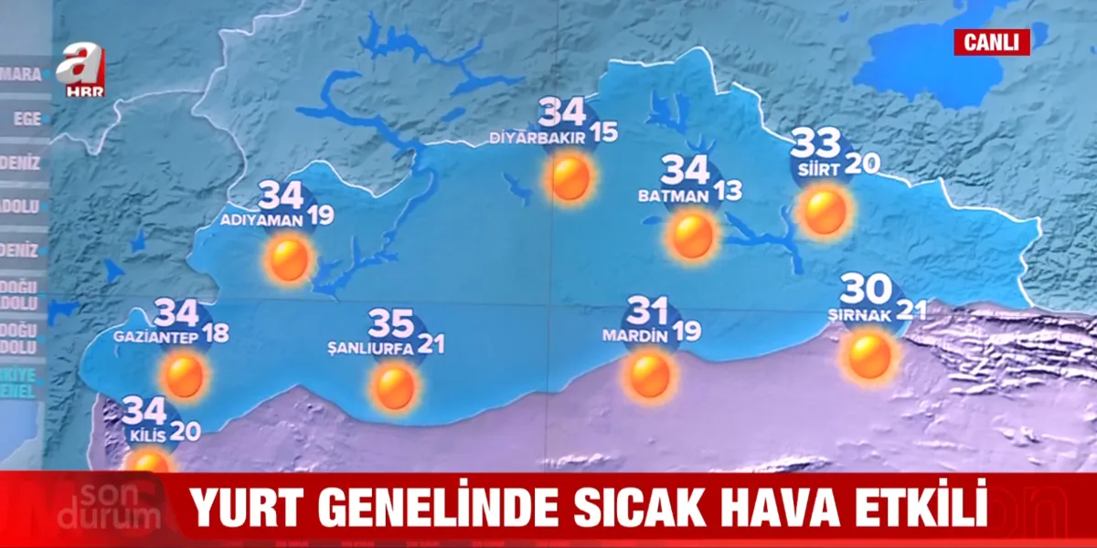 yagisli-sistemler-14-eylulden-sonra-siklasacak-1788937617485.png Güneydoğu Anadolu’da sıcaklıklar 40 derecenin altına gerilerken gündüz değerleri genel olarak 35-36 derece civarında seyrediyor.