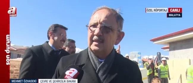 Çevre, Şehircilik ve İklim Değişikliği Bakanı Mehmet Özhaseki Malatya’da A Haber’e konuştu! Konutlar ne zaman teslim edilecek?