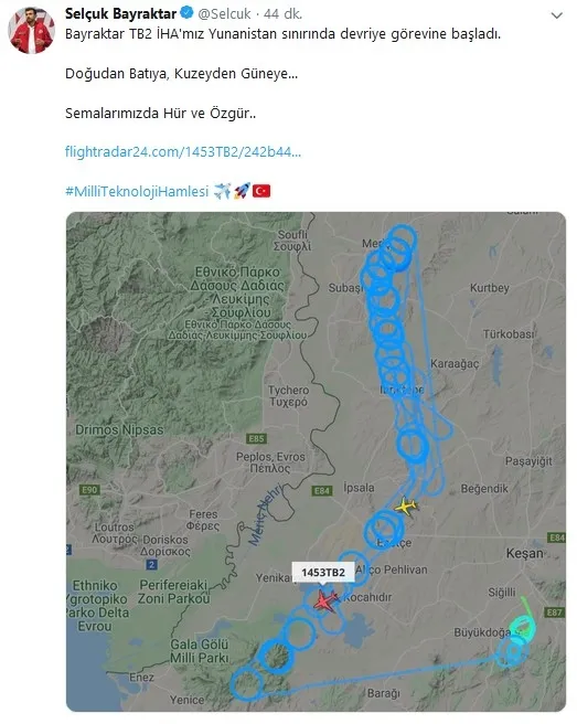 Selçuk Bayraktar: TB2 İHA'mız Yunanistan sınırında - 1