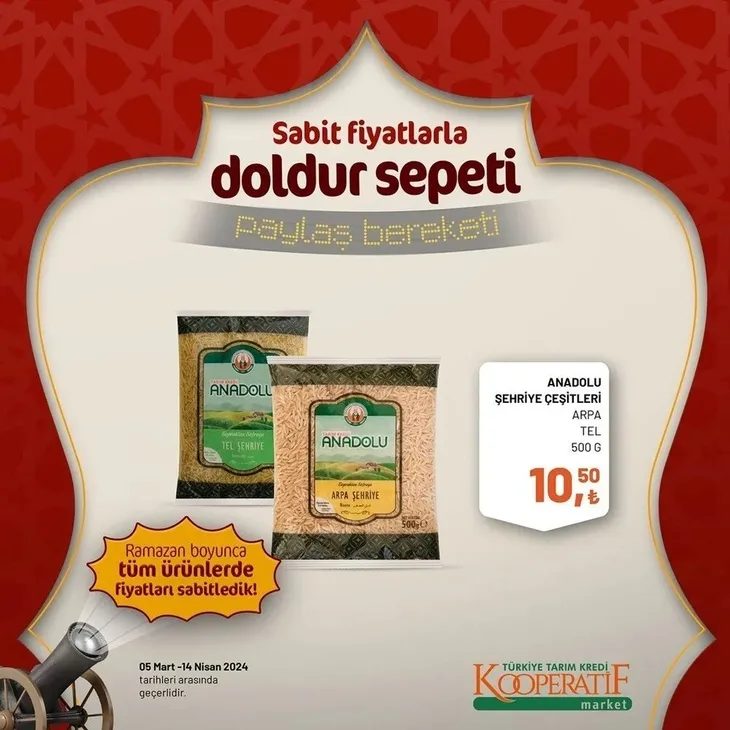 Tarım Kredi Market 30 Mart indirim kataloğu yayınladı! Kaşar peynir 205,00 TL’ye, tost peyniri 185,00 TL’ye, tereyağı 259,00 TL’ye, süt 22,50 TL’ye satışta