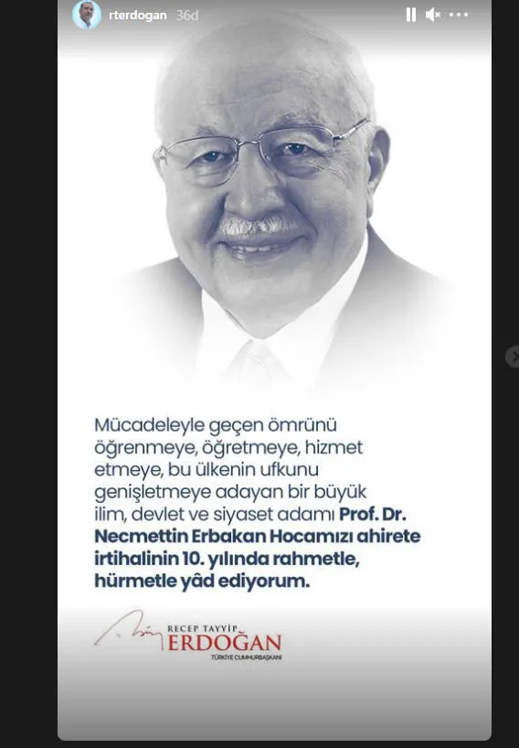Son dakika: Başkan Erdoğan'dan Necmettin Erbakan paylaşımı - 1
